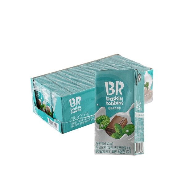 배스킨라빈스 [배스킨라빈스] 멸균우유 민트초코 190ml, 24개(1박스)
