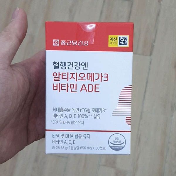종근당건강 알티지오메가3 비타민 ADE 856mg x 30캡슐