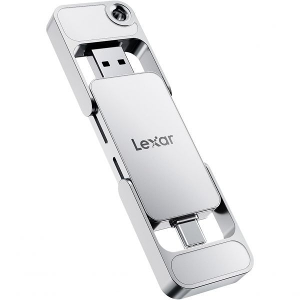 [해외] Lexar 렉사 D70E 1TB 듀얼 드라이브 외장 SSD 최대 읽기 속도 2000MB s 쓰기 1800MB 내구성 있는 금속 하우징 디자인 USB Type