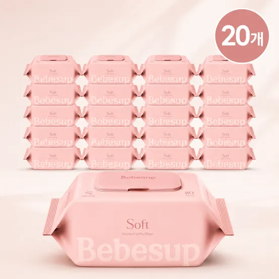 베베숲 소프트 아기물티슈 80매 x 20팩 화목드림