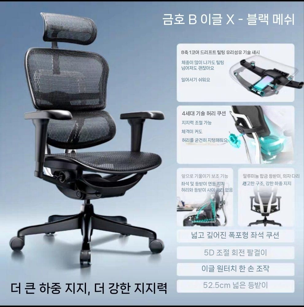 [해외] 에르고휴먼 B 이글 X 인체공학 의자
