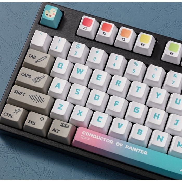 [해외] 정품 하츠네 미쿠 Varmilo 콜라보 기계식 키보드 108 키 키캡