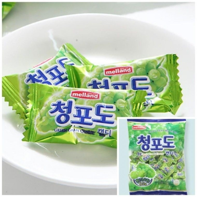 1봉(520g) 청포도사탕 포도맛 캔디 과일맛 학생 아이 대량 벌크 사탕 업소 차량용 식당