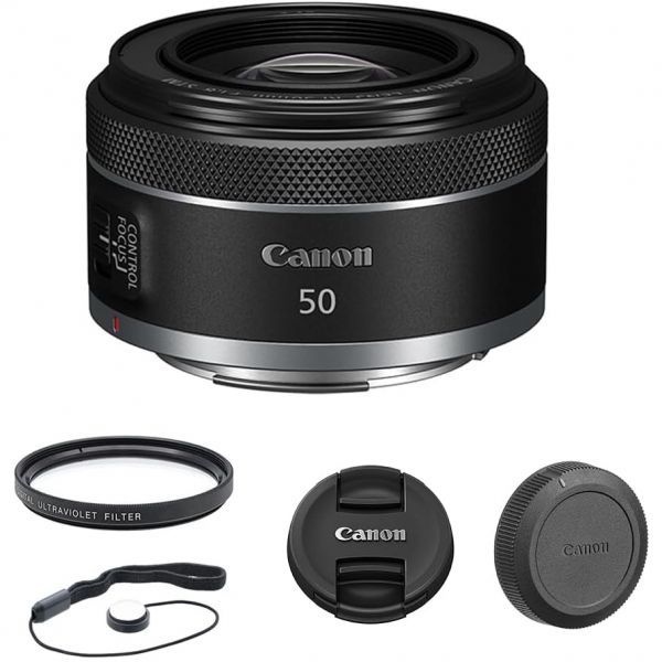 Canon [해외] 캐논 RF 50mm f/1.8 STM 렌즈 번들 (UV 필터 및 캡 보관함 포함)