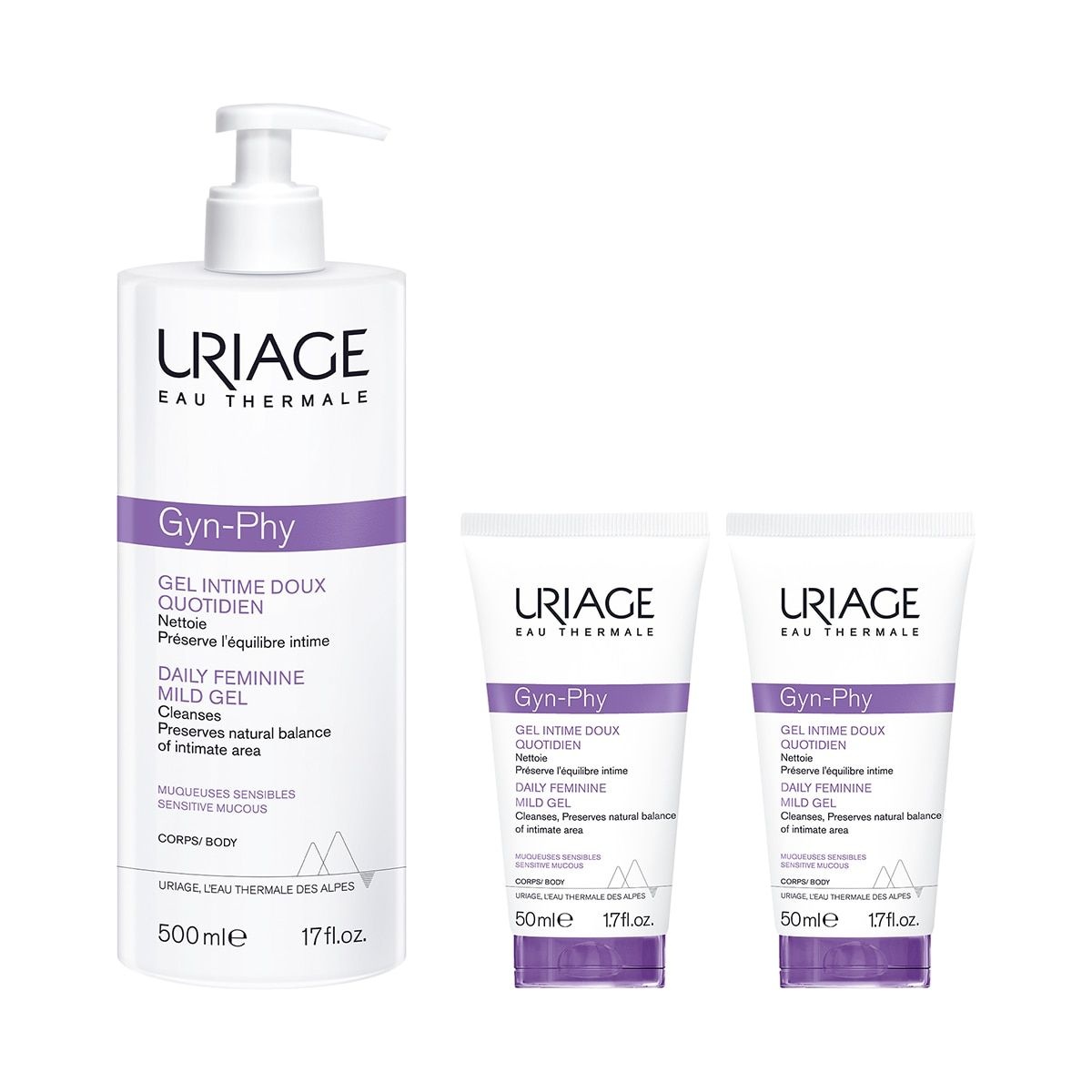 유리아쥬 진피 데일리 여성청결제 500ml + 50ml x 2개