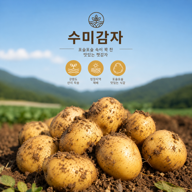 [강원도 산지직송] 26년 첫 수확 포슬포슬 속이 꽉찬 수미 햇 감자
