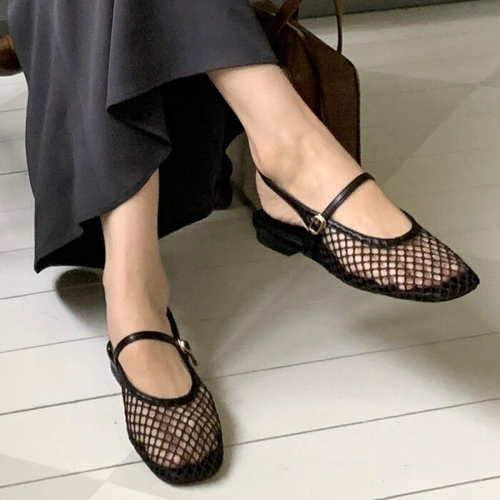 브리치 컴온슈 / 무배 썸머 사각코 메쉬 버클스트랩 플랫슬링백샌들 982668