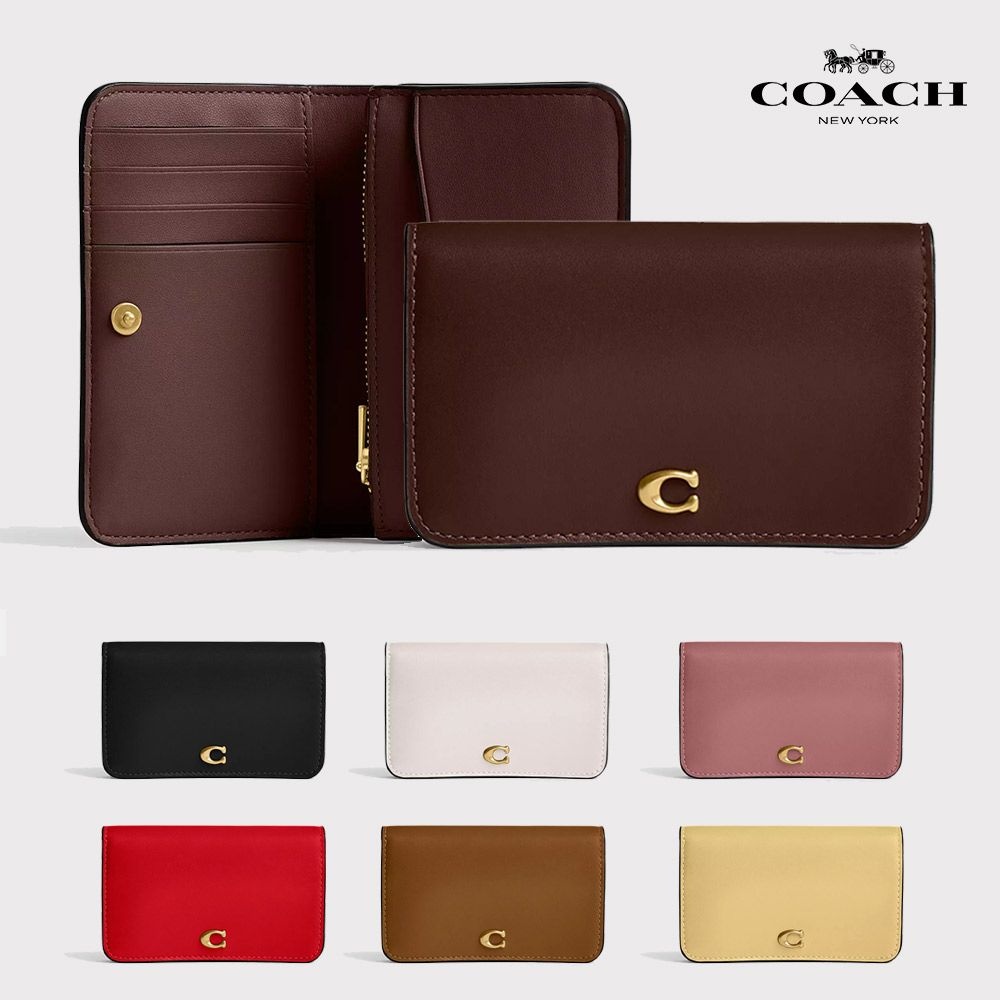 코치 COACH 2단 카드 지갑 에센셜 슬림 카드케이스 가죽 지갑 CR990
