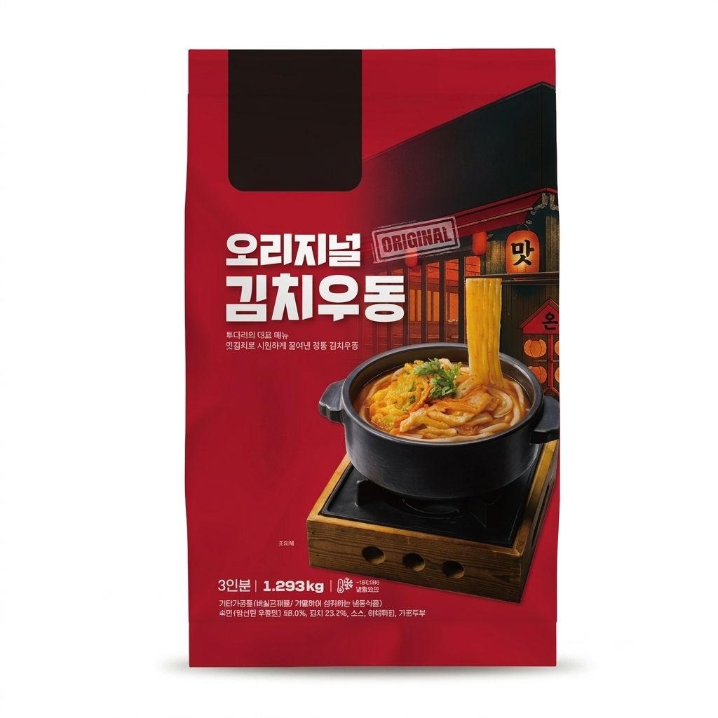 트레이더스 냉동 투다리 김치우동 1.293kg(3인분)