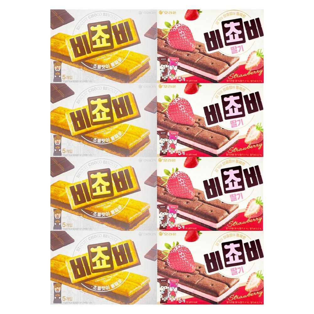 오리온 비쵸비 오리지널 125g x 4개 + 비쵸비 딸기 125g x 4개