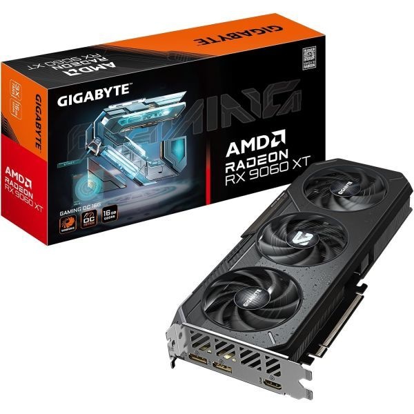 GIGABYTE [해외] GIGABYTE Radeon RX 9060 XT Gaming OC 16G Graphics Card, PCIe 5.0, 16GB GDDR6, GV-R9060XTGAMING OC-16GD Video Card