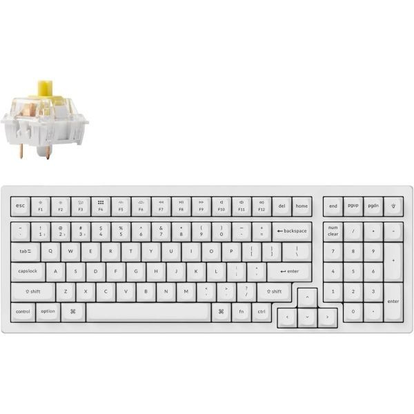 Keychron [해외] Keychron 키크론 K4 Pro QMK VIA 무선 커스텀 기계식 키보드 96% 레이아웃 화이트 백라이트 핫스왑 가능 K 바나나 스위치
