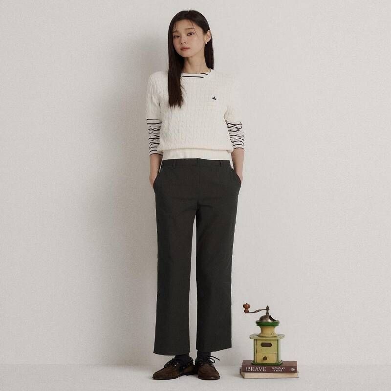 빈폴 레이디스 SS26Essential 치노 팬츠 - 카키 /BF6221E04H R7S3T8V1 D6E8F3G1