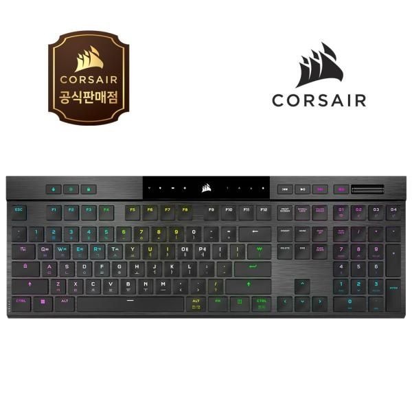 CORSAIR 유.무선.블루투스 기계식 키보드 K100 Air Wireless RGB Ultra Low Profile 블랙USB 4053935