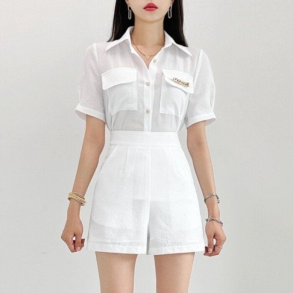 금찌 리볼트 쿨마 블라우스 반바지 세트 TS5918S G 3468088