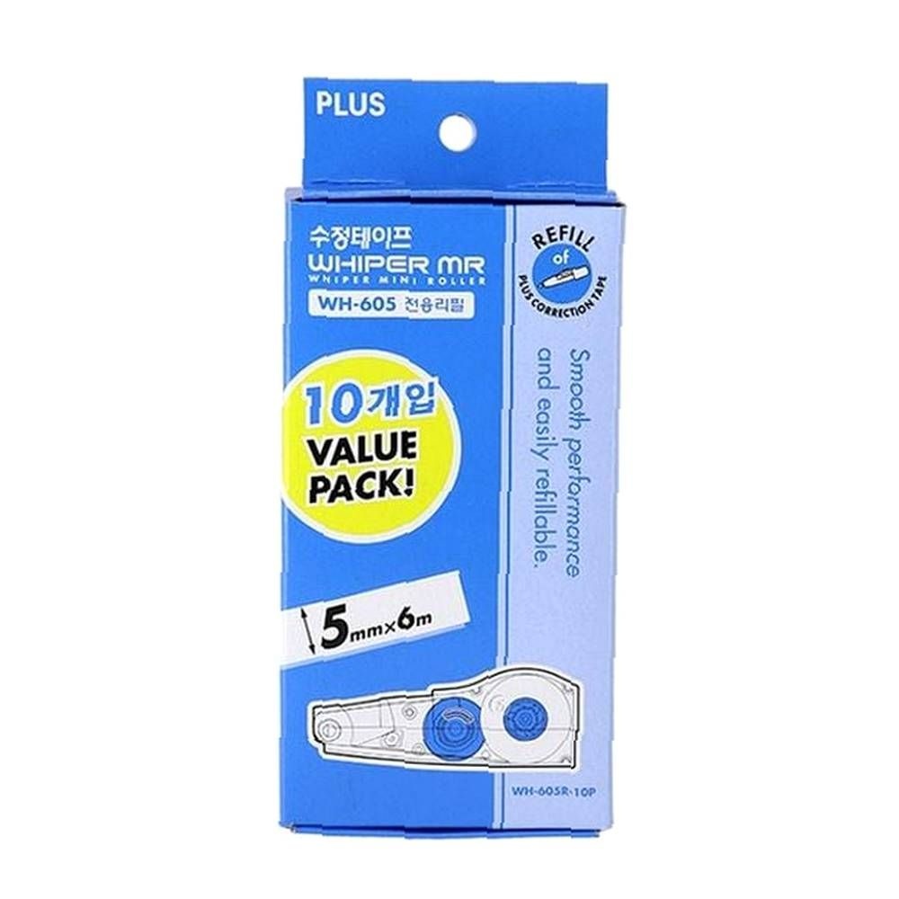 10입 PLUS수정테이프리필 10P 화이트 수정리필액 PLUS WH-605R-10P