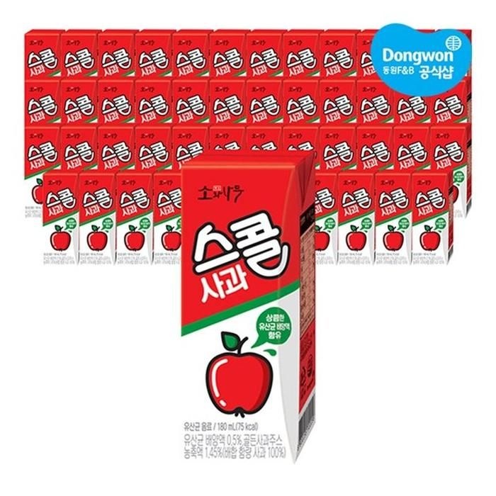 [동원] 소와나무 스콜 사과주스 180ml x 48개