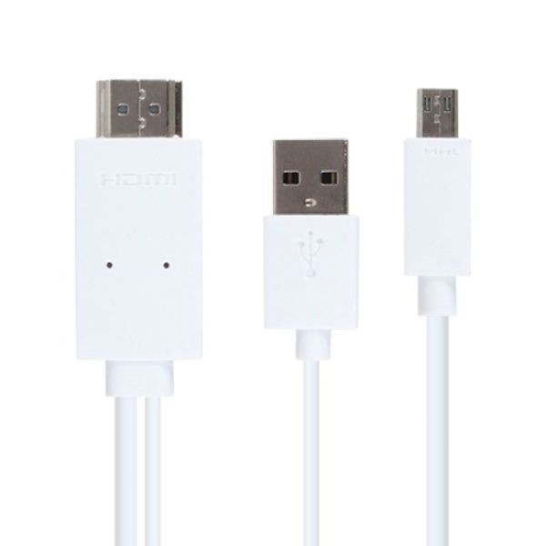 UnKnown 강원전자 Micro 11핀 to HDMI 미러링 케이블 충전지원 NMC-MHL60N 화이트3m 4048286