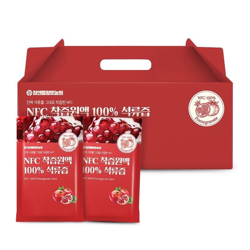 [오늘출발] 참앤들황토농원 NFC 착즙원액 100% 석류즙 70ml, 30개