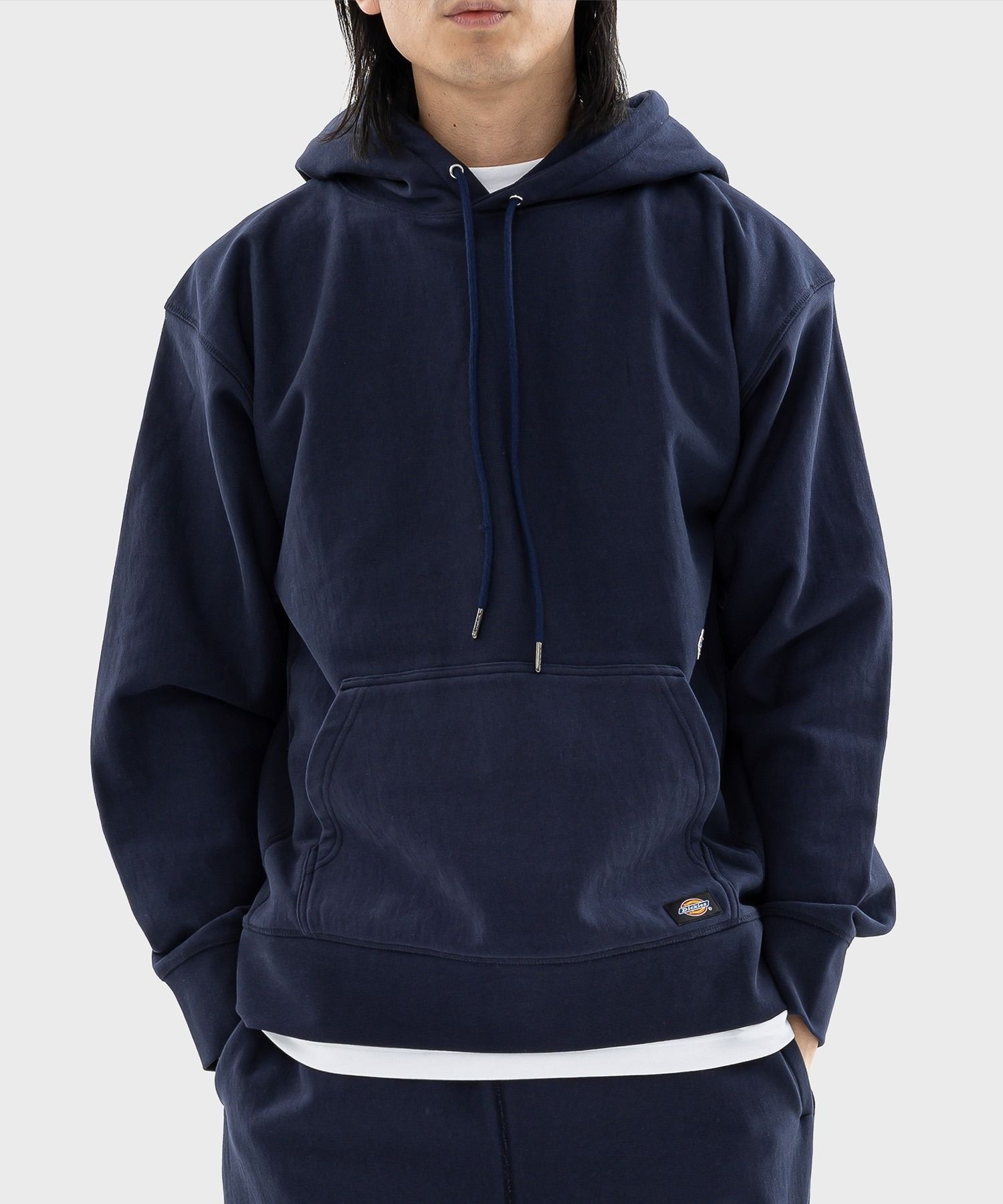 디키즈 멀티 로고 헤비웨이트 후드 Navy 기모 크롭후드티 DIKU241LRHD502NV0 3909303