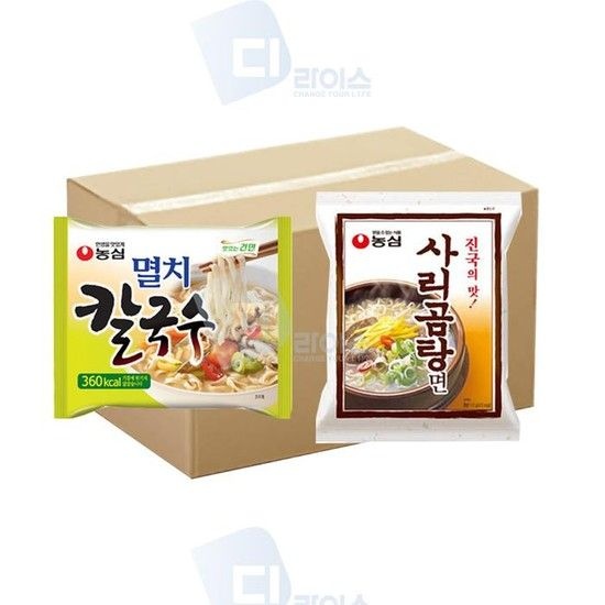 농심 멸치칼국수 사리곰탕면 봉지면 2종세트 40봉 (51137164)