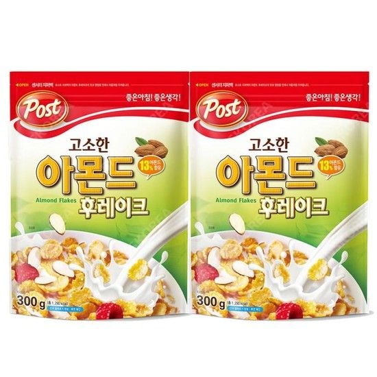 포스트 아몬드 후레이크 300g X 2개 켈로그 시리얼 씨리얼 (13928916)