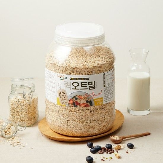 [라이트잇] 바로먹는 퀵 오트밀 2kg 1통 (없음)