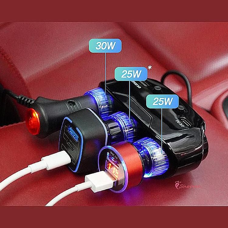 시거잭 허브 고속 충전기 usb 차량용 시가잭 램프 초고속 무선 급속 c타입 전압 듀얼 핸드폰cde554