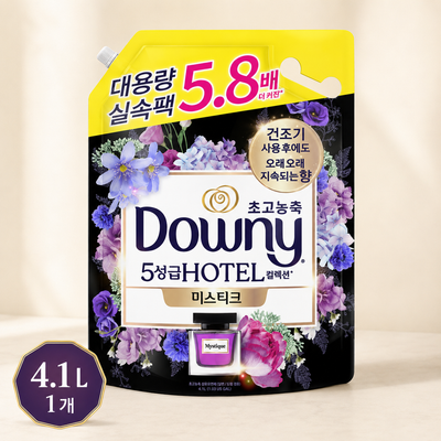 다우니 초고농축 호텔 컬렉션 섬유유연제 미스티크 리필 4.1L X 1개 화목드림