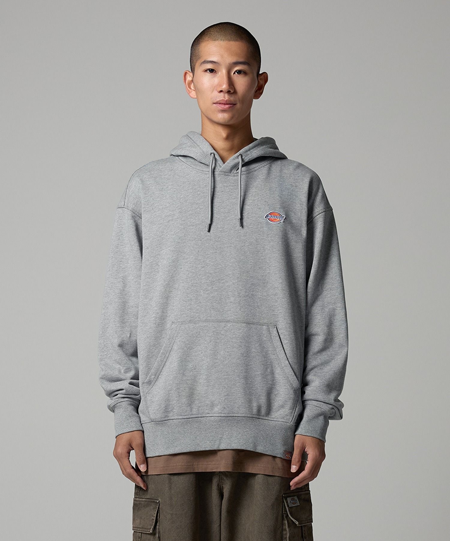 디키즈 와펜 스몰 로고 후드티 Heather Grey 기모 크롭후드티 DK013107CQ8 5419363