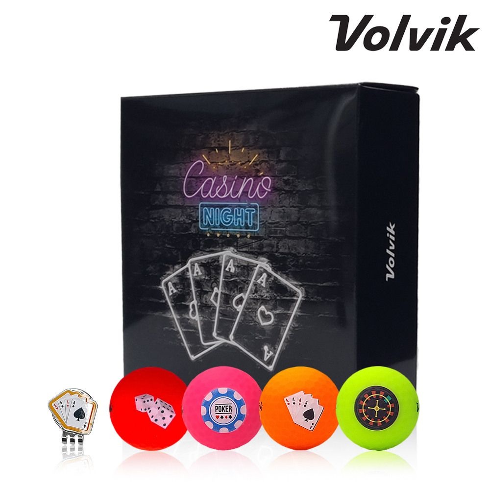 [스릭슨][패션플러스][스릭슨]볼빅 신형 비비드 카지노 CASINO 홀덤 3피스 무광 골프공 4알+볼마커