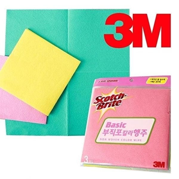 [셀러허브 생활리빙]3M 2533 부직포 칼라행주 3매 독일행주 (45619947)