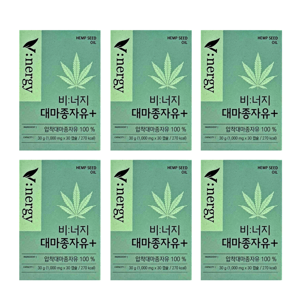휴럼 비너지 대마종자유 플러스 1000mg x 30캡슐 x 6박스 // AO