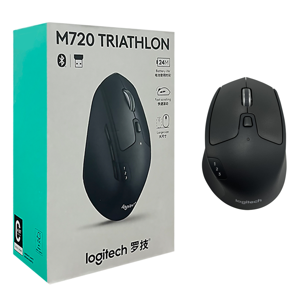 로지텍 M720 TRIATHLON 무선 블루투스 마우스 아이패드 맥북 호환 사무용 병행