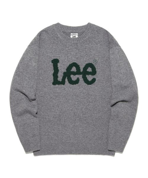 리 LEE 빅 트위치 로고 니트 그레이