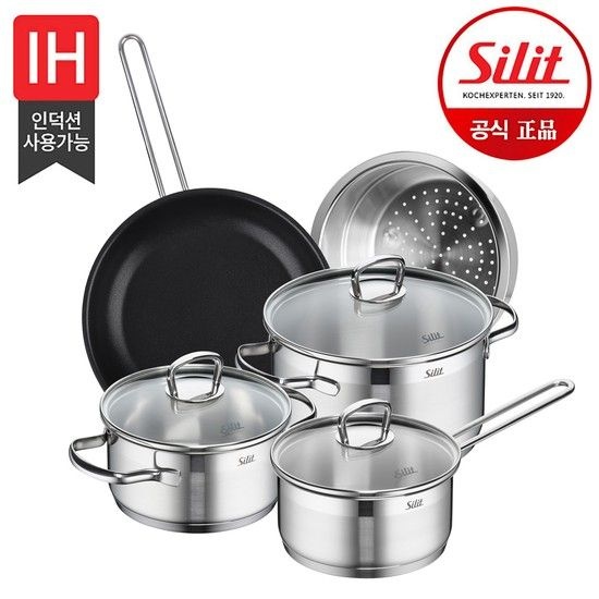 [실리트]롬바르디아 냄비후라이팬 5종 세트(16편수+16L+20H+FP24+찜기)