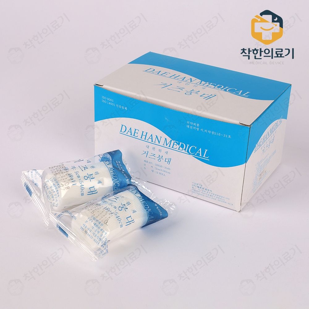 대한위재 거즈붕대 롤거즈 가아제 5cmx540cm, 12롤입, 1개