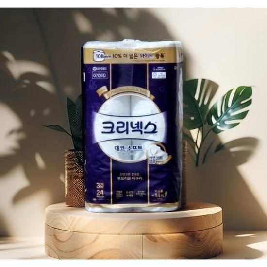 유한킴벌리 크리넥스 데코앤소프트 와이드 33m 24롤 x 2팩 화장지 531161