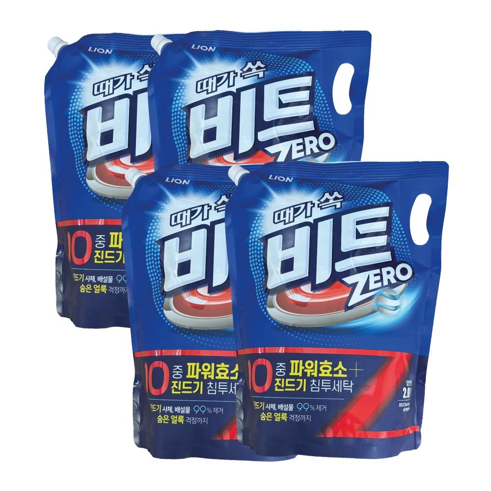 비트 때가 쏙 비트 제로 액체세제 일반용 리필 2L x 4개 (1박스)