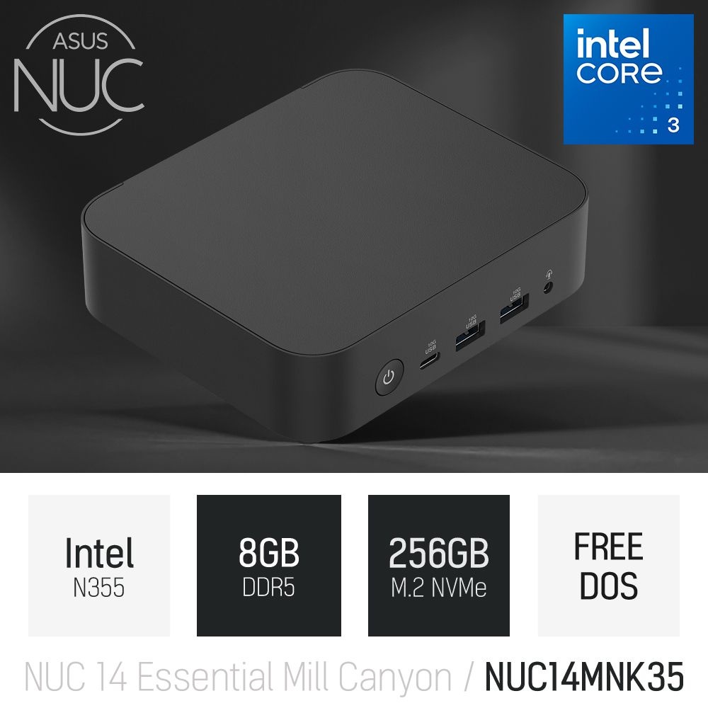[오늘출발] ⓒ ASUS NUC 14 Essential Mill Canyon NUC14MNK35 8GB 256GB / 사무용 인강용 산업용 미니PC