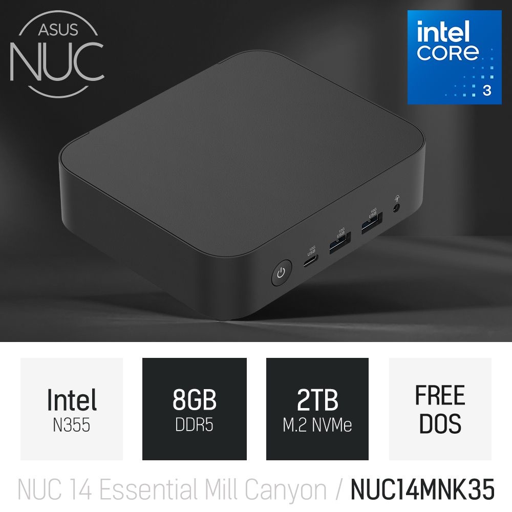 ⓒ ASUS NUC 14 Essential Mill Canyon NUC14MNK35 8GB 2TB / 사무용 인강용 산업용 미니PC