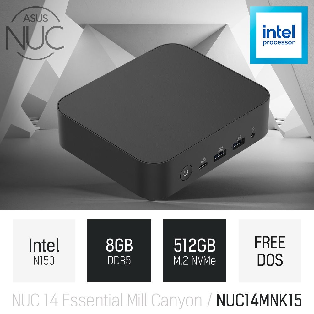 [오늘출발] ⓒ ASUS NUC 14 Essential Mill Canyon NUC14MNK15 8GB 512GB / 사무용 인강용 산업용 미니PC