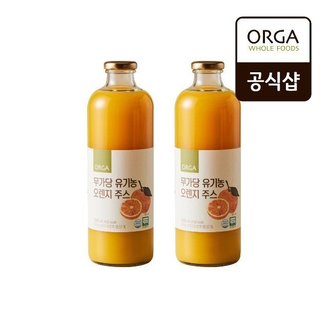 풀무원 [올가] ORGA 무가당 유기농 오렌지 주스 1000ml x 2개