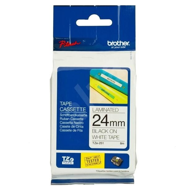 테이프카트리지 TZe 251 24mm 흰바탕 검정글씨 브라더