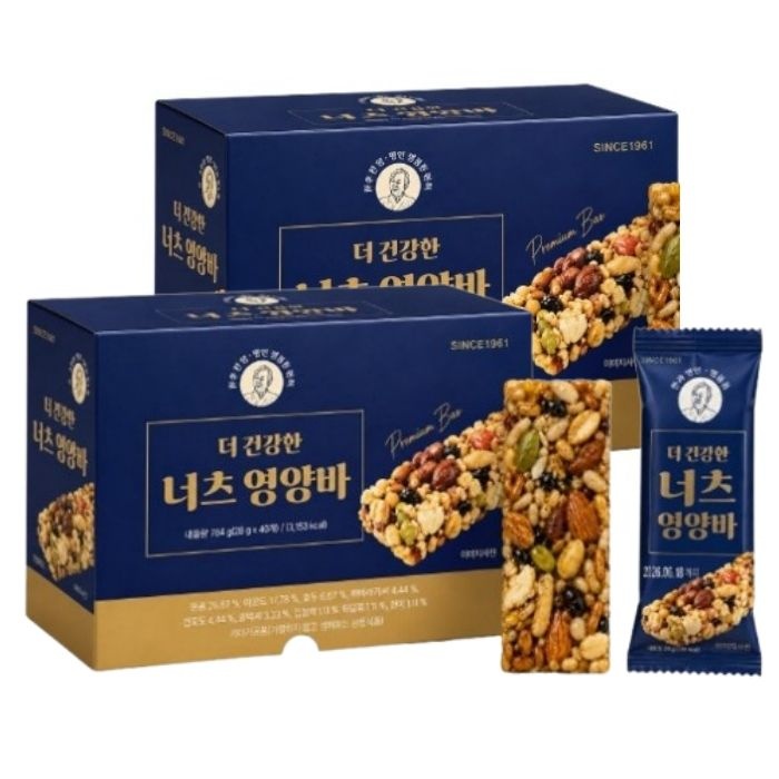 김규흔 한과 더 건강한 너츠 영양바 80개 (40개입 X 2)