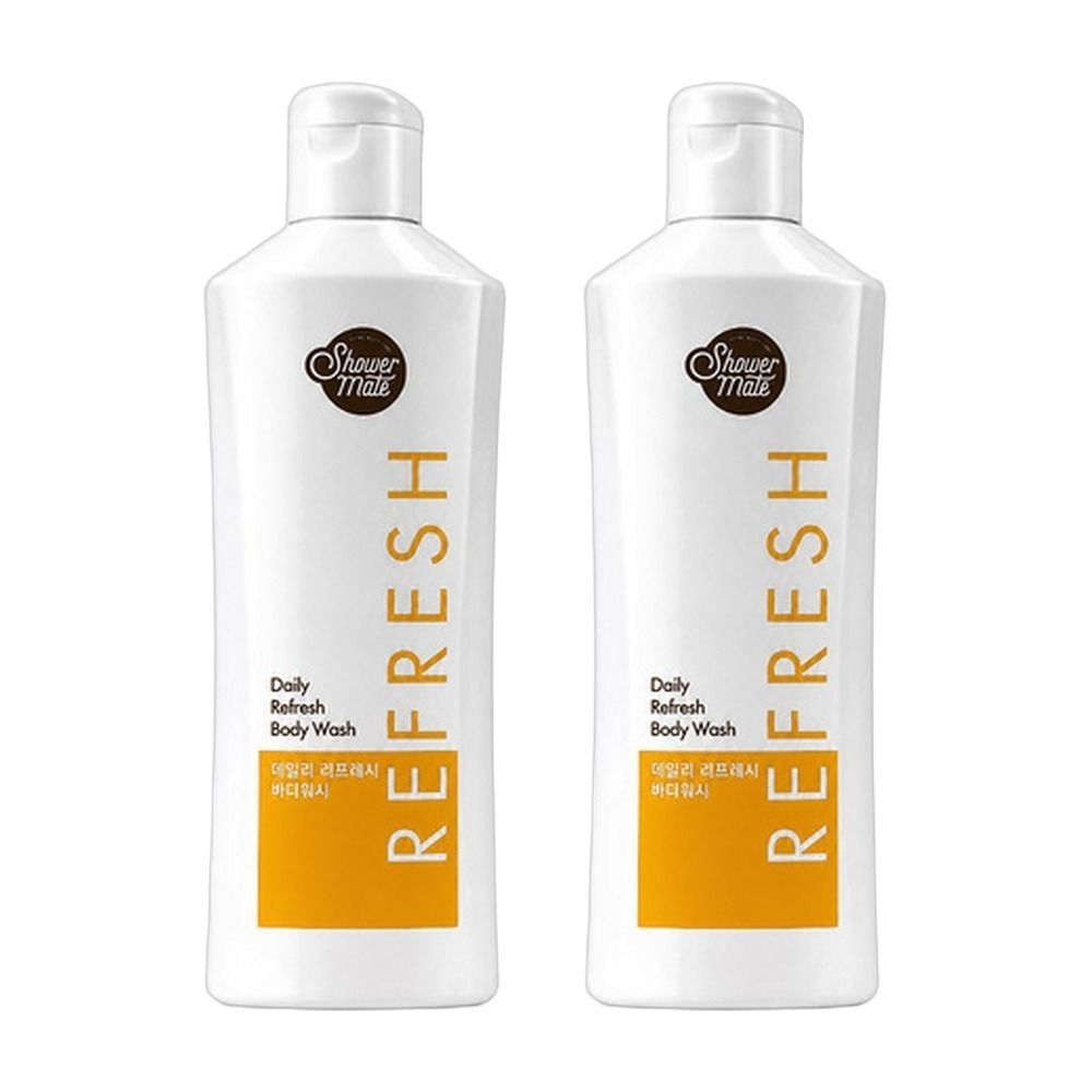 샤워메이트 대용량 데일리 리프레시 바디워시 상큼한 망고향 180ml 2개 호텔 바디클렌저