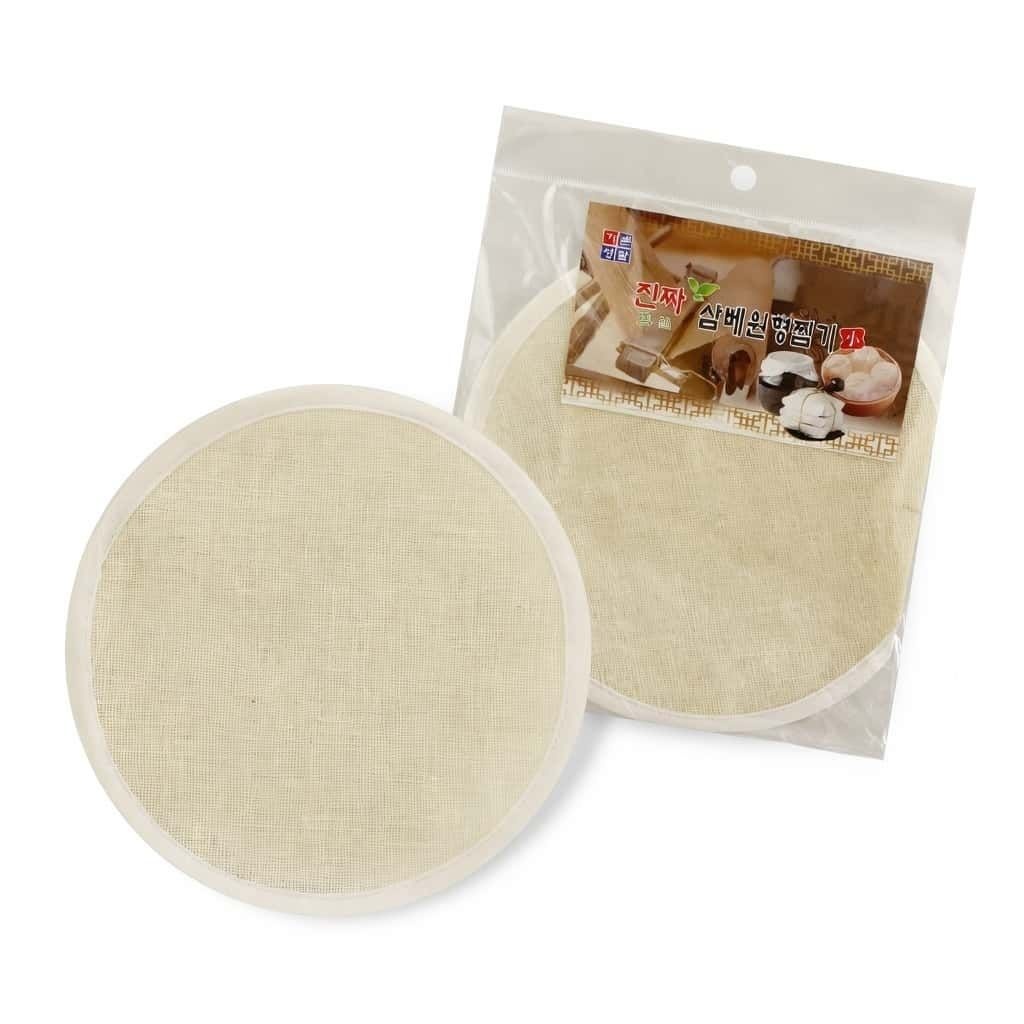 완자마켓 삼베 찜패드 원형 소 22CM 깔개 찜시트 찜판 찜기시트 만두깔개