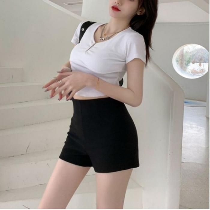 슬림 심플스판 반바지 UDE-240414