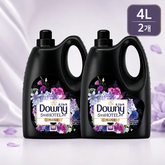 다우니 초고농축 호텔 컬렉션 섬유유연제 미스티크 본품 4L x 2개 화목드림