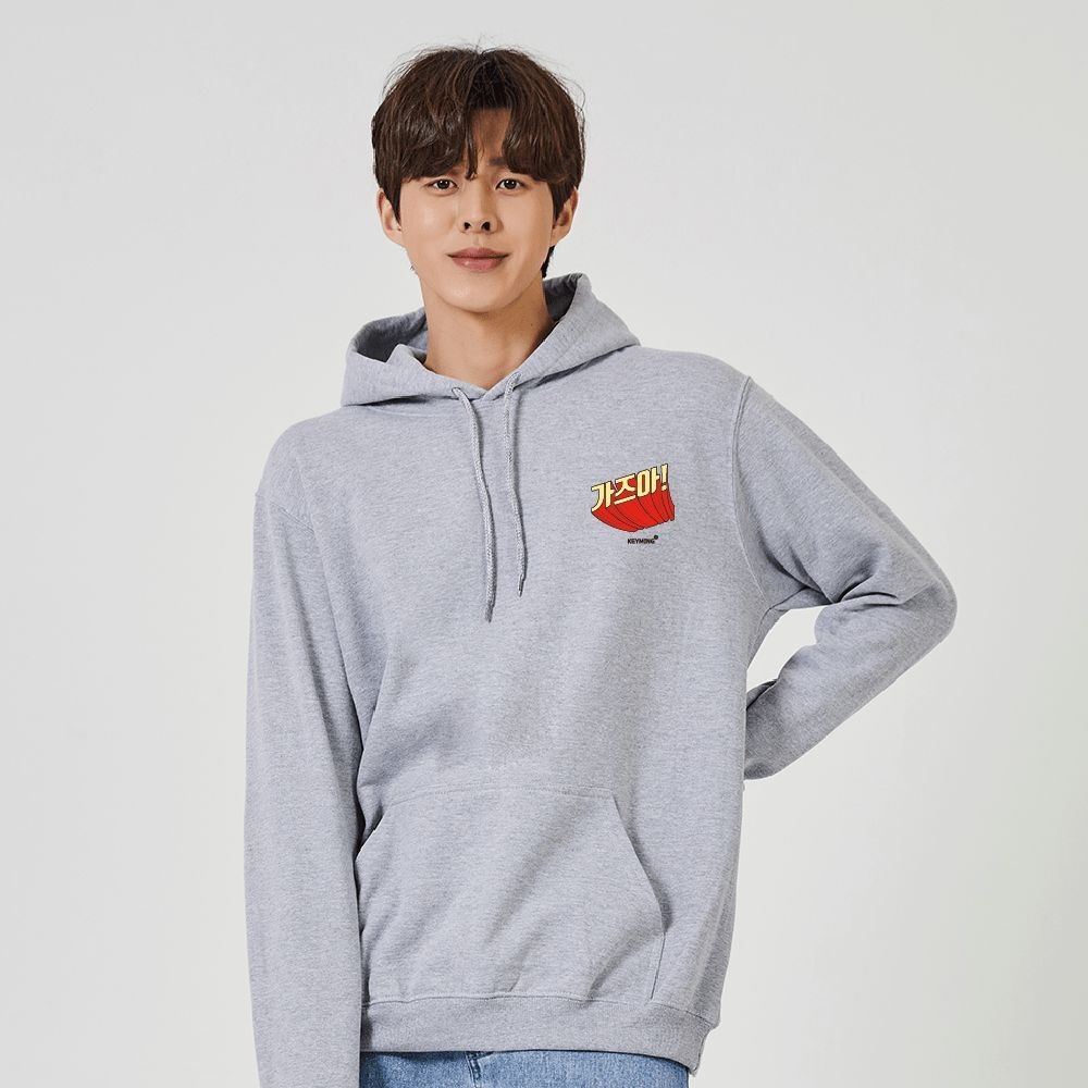 키밍 가즈아 오버핏 맨투맨 코믹 후드 여행 단체티